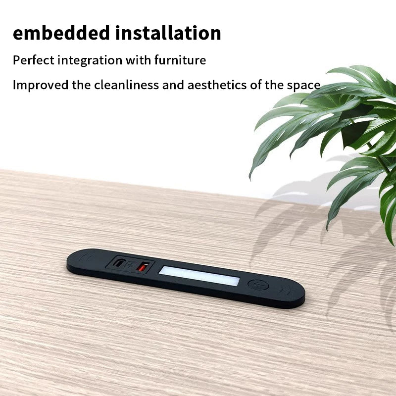 Embedded Night Light Socket – USB & Type-C Charging Ports