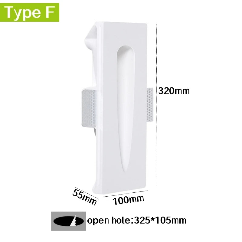 Recessed GU10 Gypsum LED Step Wall Lamp | Stair & Corridor
