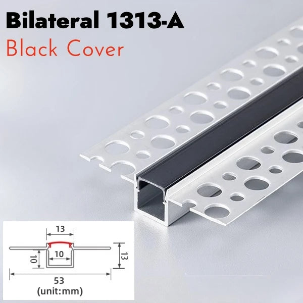 Recessed LED Aluminum Channel Profile Black Diffuser | Khelse