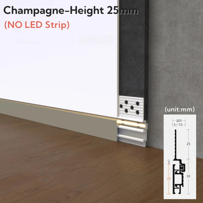 Recessed LED Skirting Line Aluminum Profile – Baseboard Bar Light