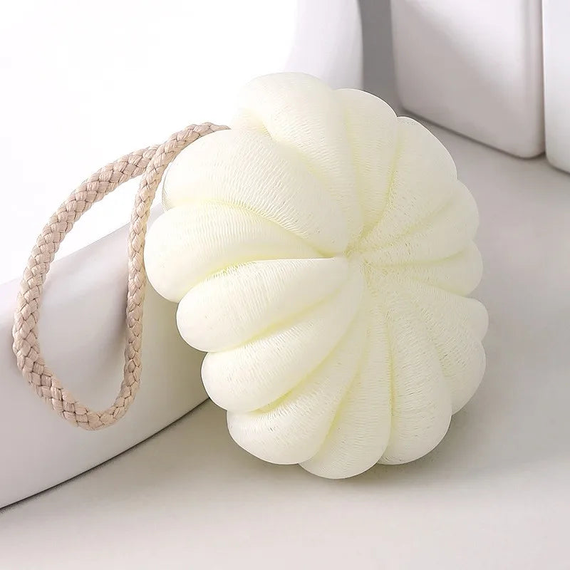 Pumpkin Bath Ball Sponge – Soft Body Scrubbing Shower Puff