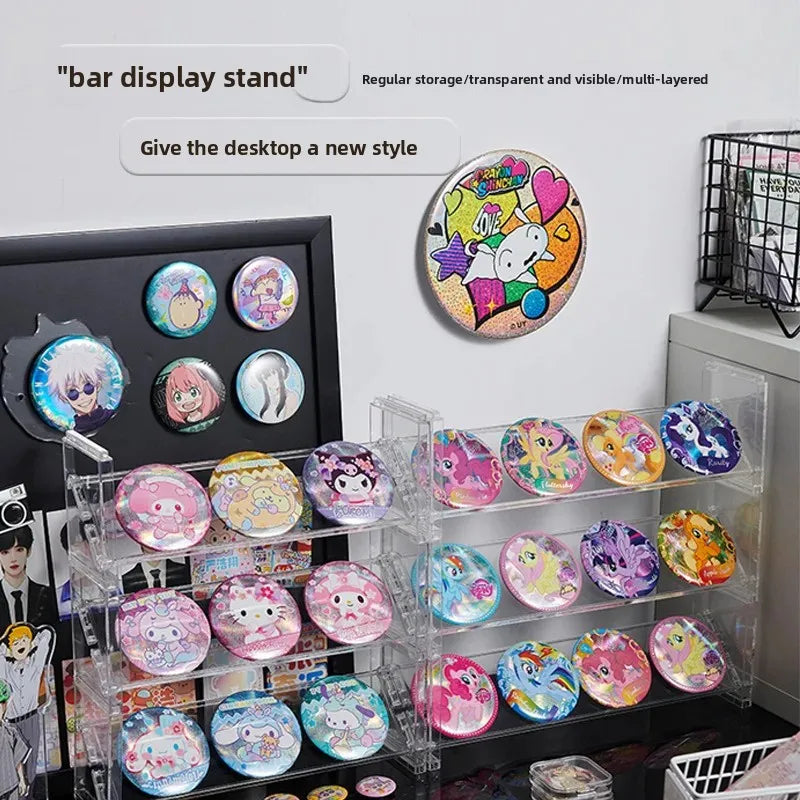 Stackable Anime Badge Display Case – Multi-Layer Pin Organizer