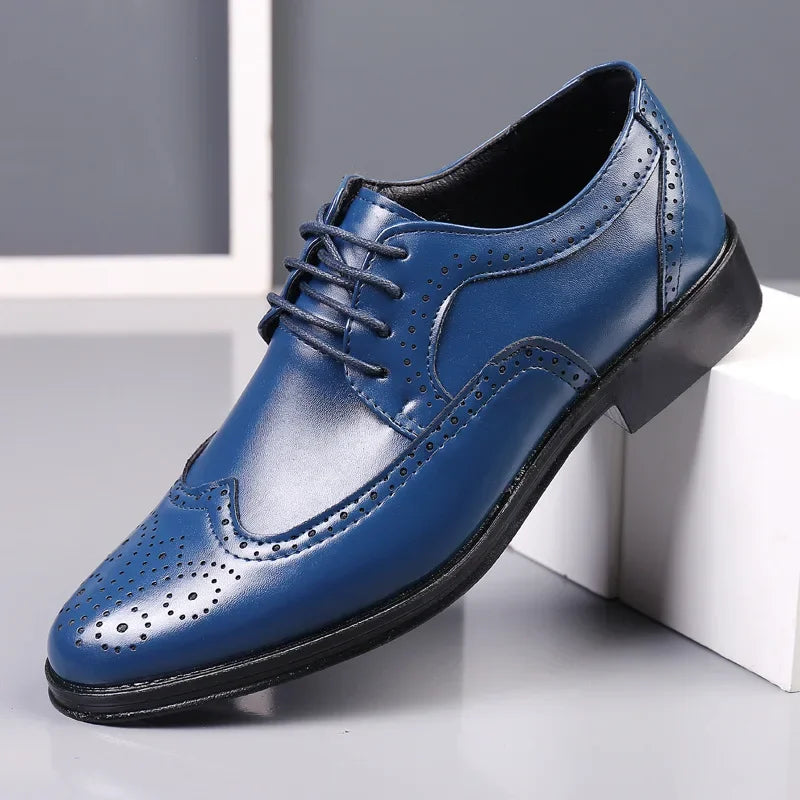 Men's Oxford Brogue Dress Shoes – Lace-Up Business Formal