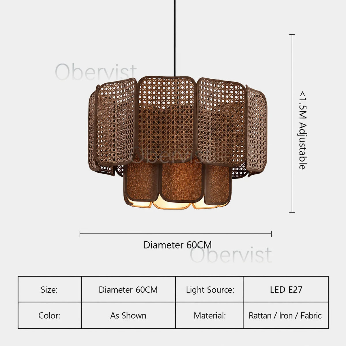 Wabi Sabi Rattan Pendant Light – Boho Hanging Ceiling Lamp