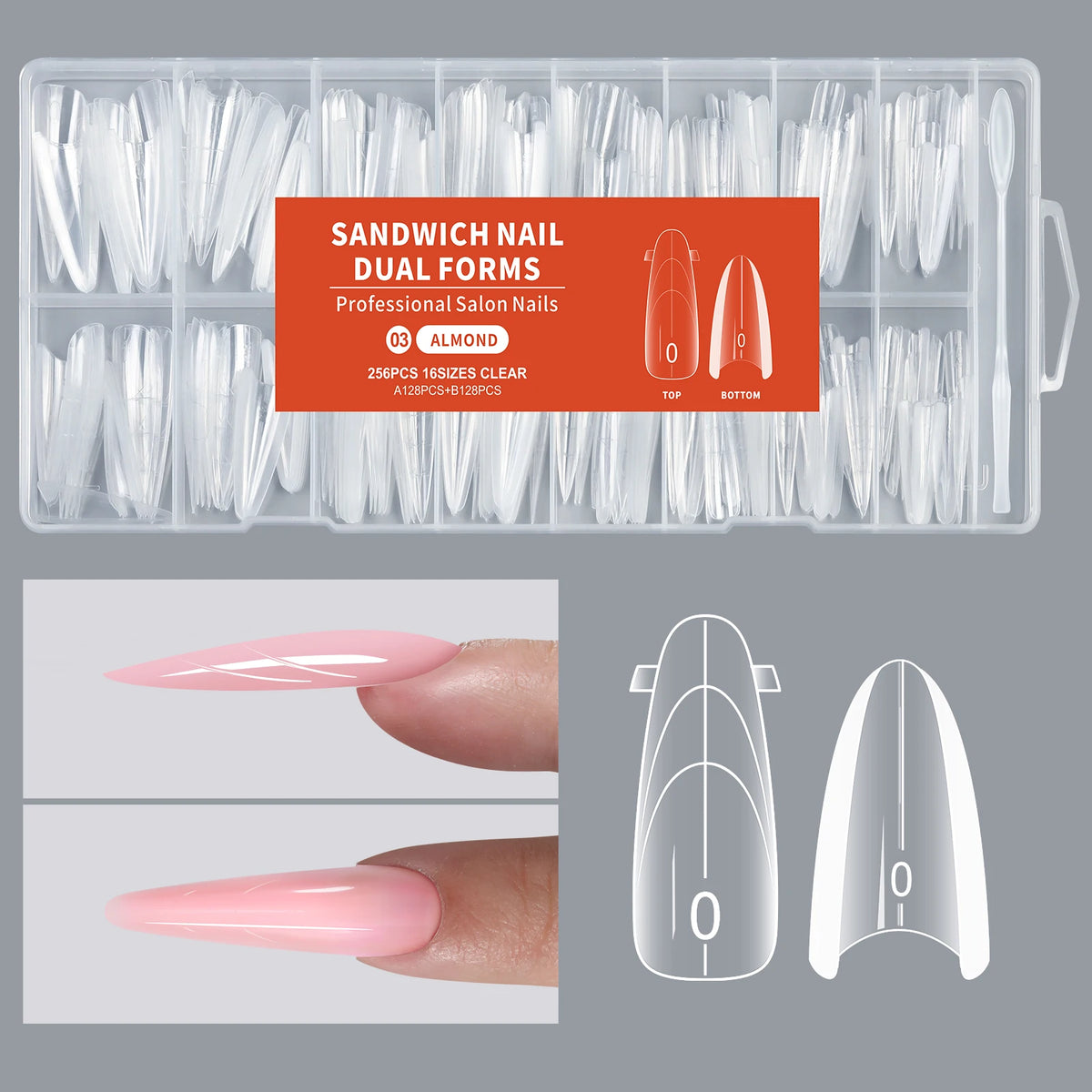 256-Piece Dual Nail Extension Forms – Full Cover Gel Tips