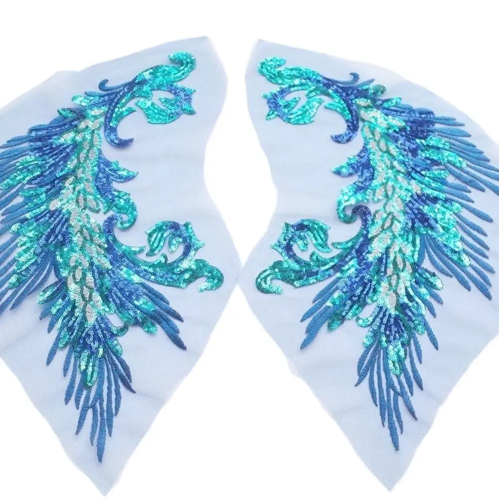 Sequin Phoenix Feather Embroidery Patch – DIY Sew-On Appliqué