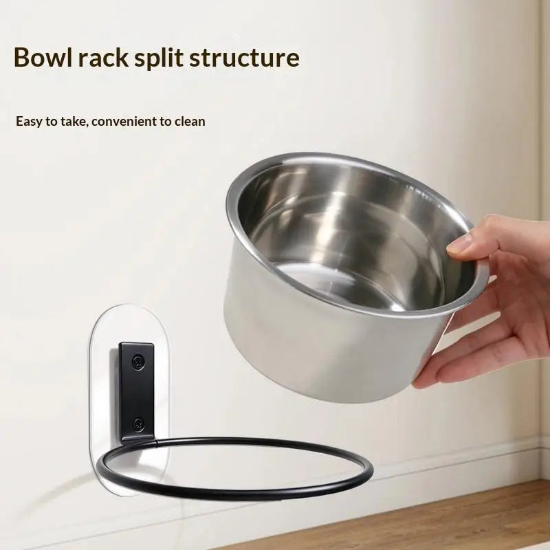 Wall Mounted Pet Bowl – No-Drill Stainless Steel Cat & Dog