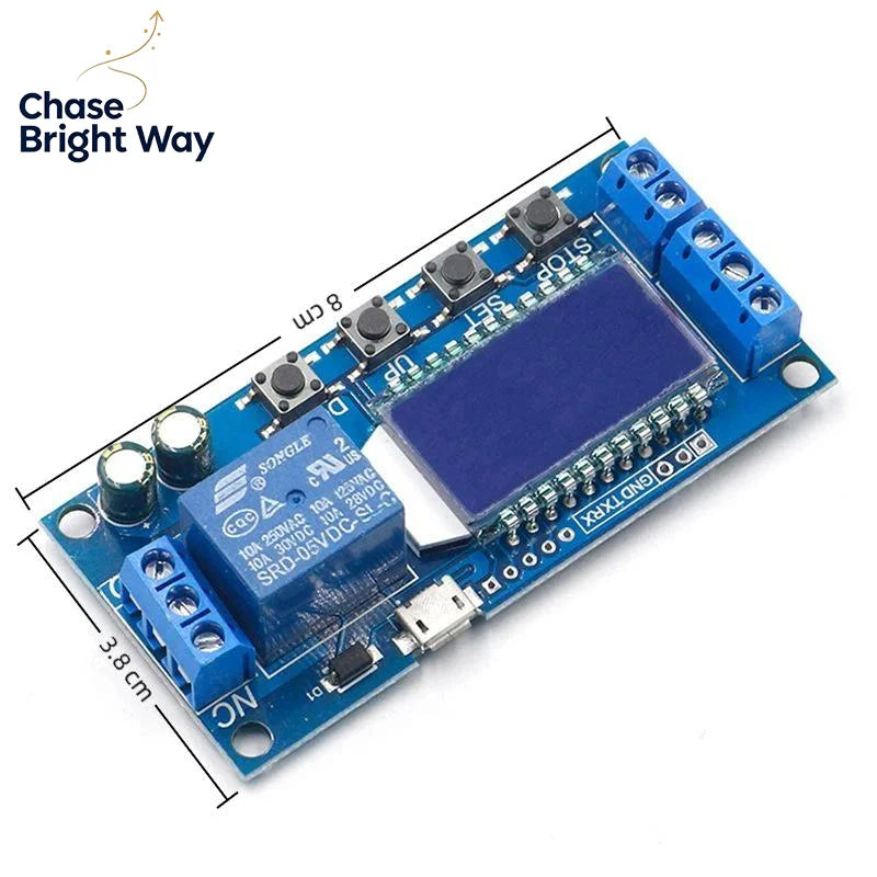 Time Delay Relay Module 6-30V LCD Programmable Timer Switch