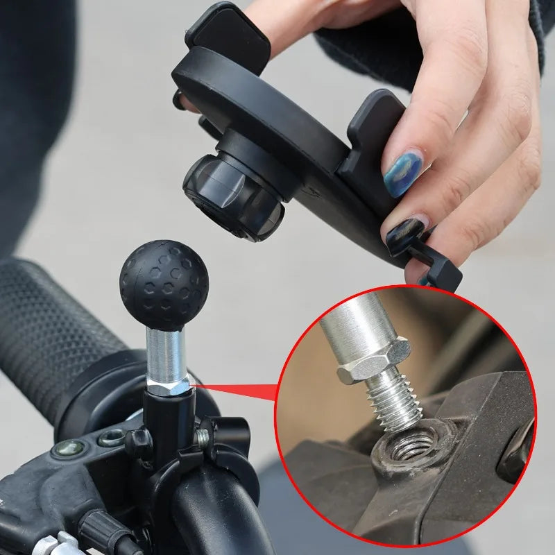 Motorcycle Ball Head Mount Adapter – M8/M10 Mirror Bracket