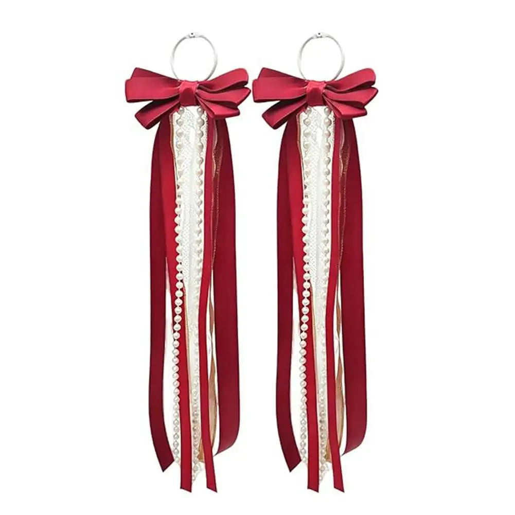 Pearl Bow Ribbon Boot Charms – Lace Tassel Shoe Accessories