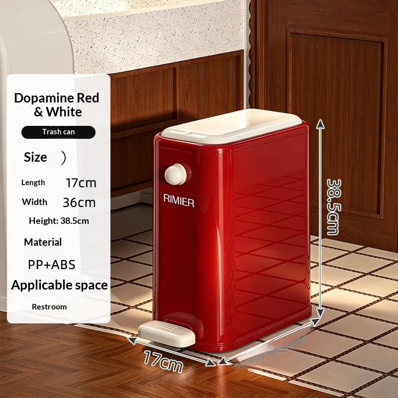 Slim Foot Pedal Trash Can – Narrow Space-Saving Waste Bin