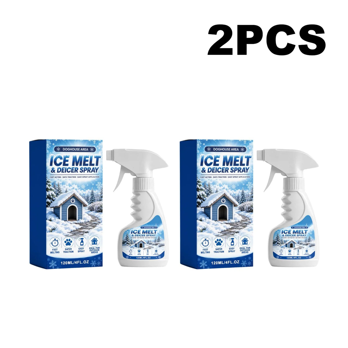 Pet-Safe De-Icer Spray – Fast Ice Melt & Defroster 120ml