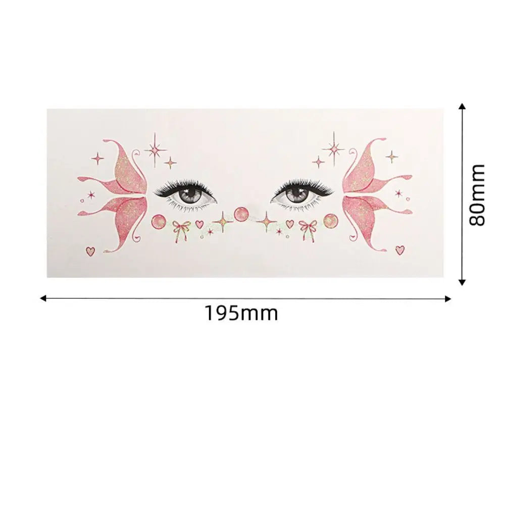 5-Pack Butterfly Face Glitter Temporary Tattoo Stickers