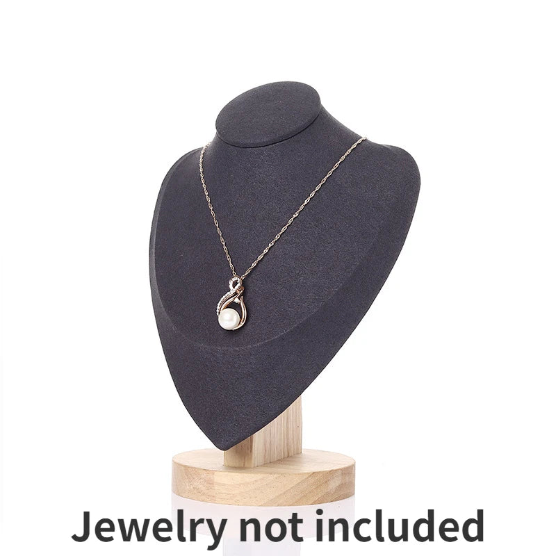 Velvet Bust Necklace Display Stand – Heart-Shaped Jewelry Organizer