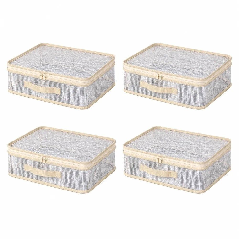 4-Pack Stackable Foldable Mesh Storage Bags – Wardrobe Organizer