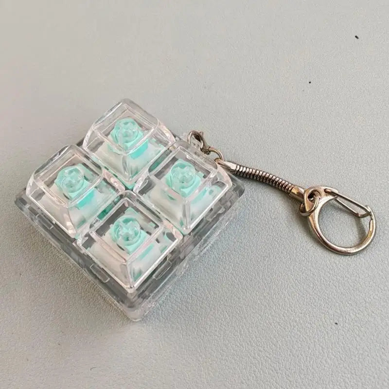 Mini Keyboard Fidget Keychain – Crystal Keycap Sensory Toy