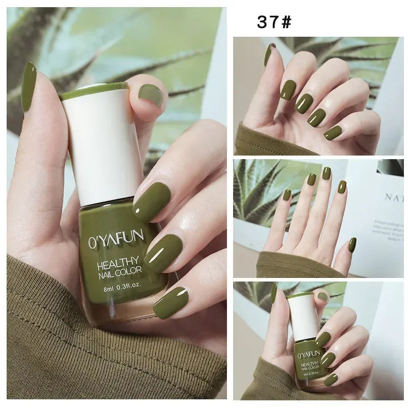 Handaiyan 8ml Water-Based Nail Polish – 40 Colors, Peel-Off