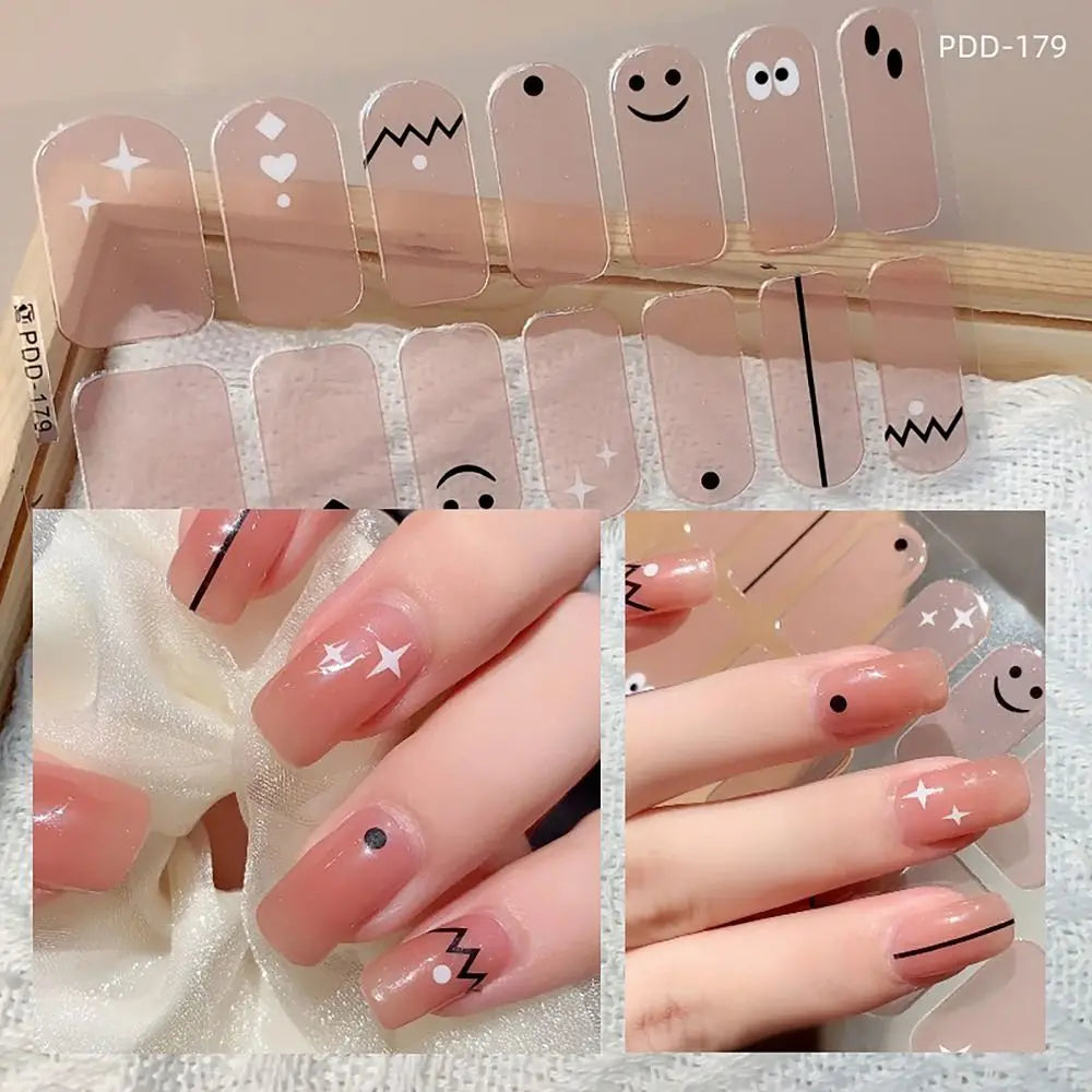 Semi-Cured Gel Nail Stickers | Floral Full Cover Nail Art Strips