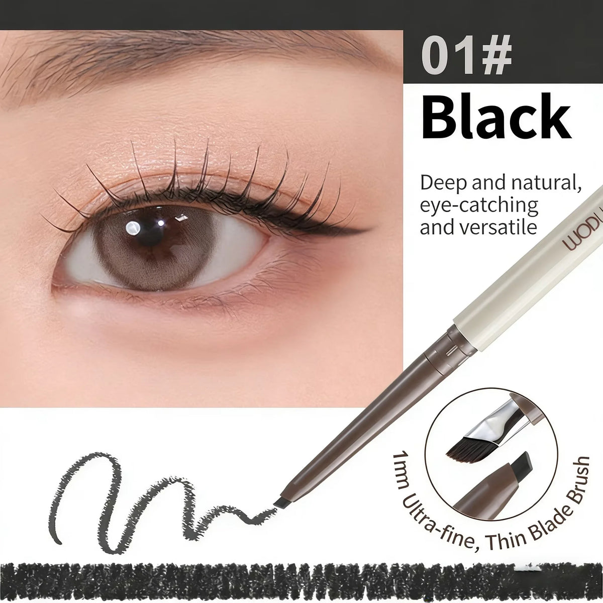 WODWOD 2-in-1 Waterproof Eyeliner Gel Pen & Brush | Brown/Black