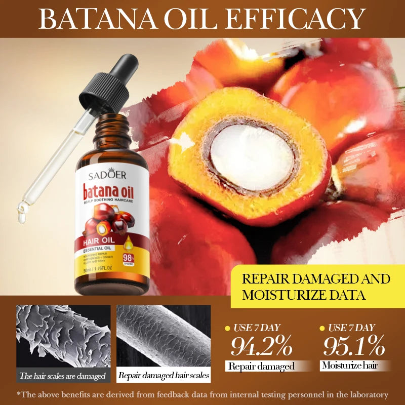 SADOER Batana Hair Oil 50ml – Nourishing Frizz Smooth Treatment
