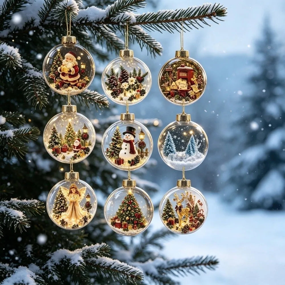 24-Piece Acrylic Christmas Advent Calendar Hanging Ornaments