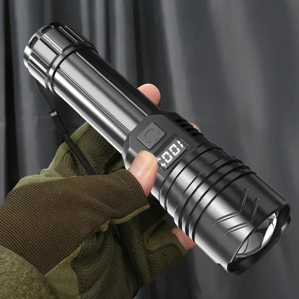 Rechargeable LED Flashlight – 3 Modes, USB-C, 1500m Beam
