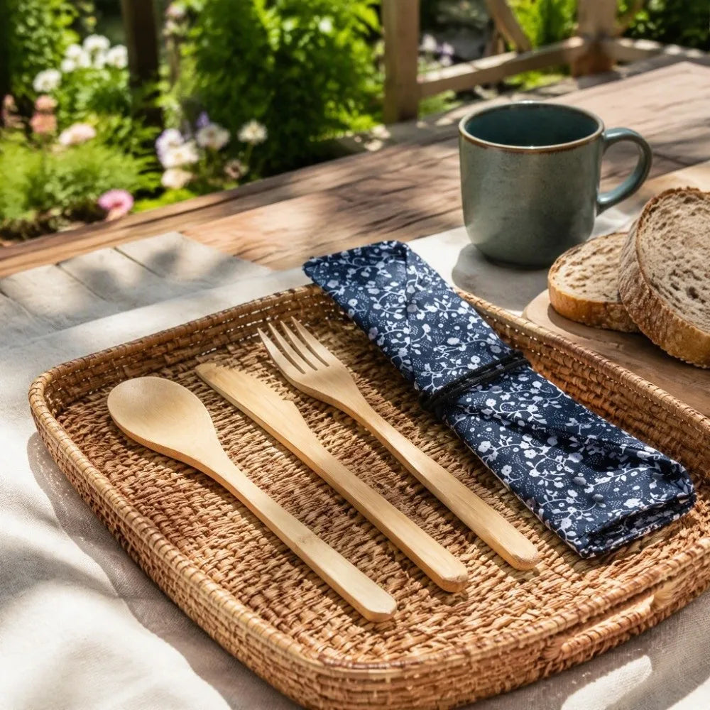 Eco-Friendly Wooden Flatware Set | Japanese Style Knife Fork Spoon