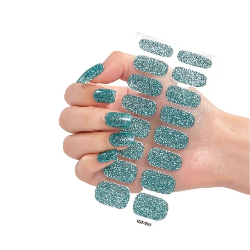 Glitter Gel Nail Stickers – 8 Sheets Sequin DIY Nail Art