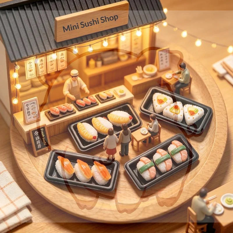 Miniature Sushi Bento Model | 1:12 Scale Dollhouse Food Prop