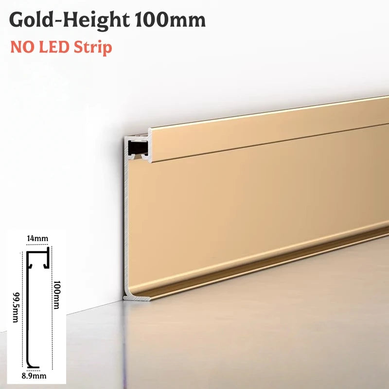 Ultra-Thin Recessed LED Skirting Baseboard Aluminum Profile 150mm