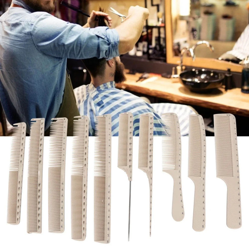 10-Pc Carbon Fiber Hair Cutting Comb Set – Antistatic