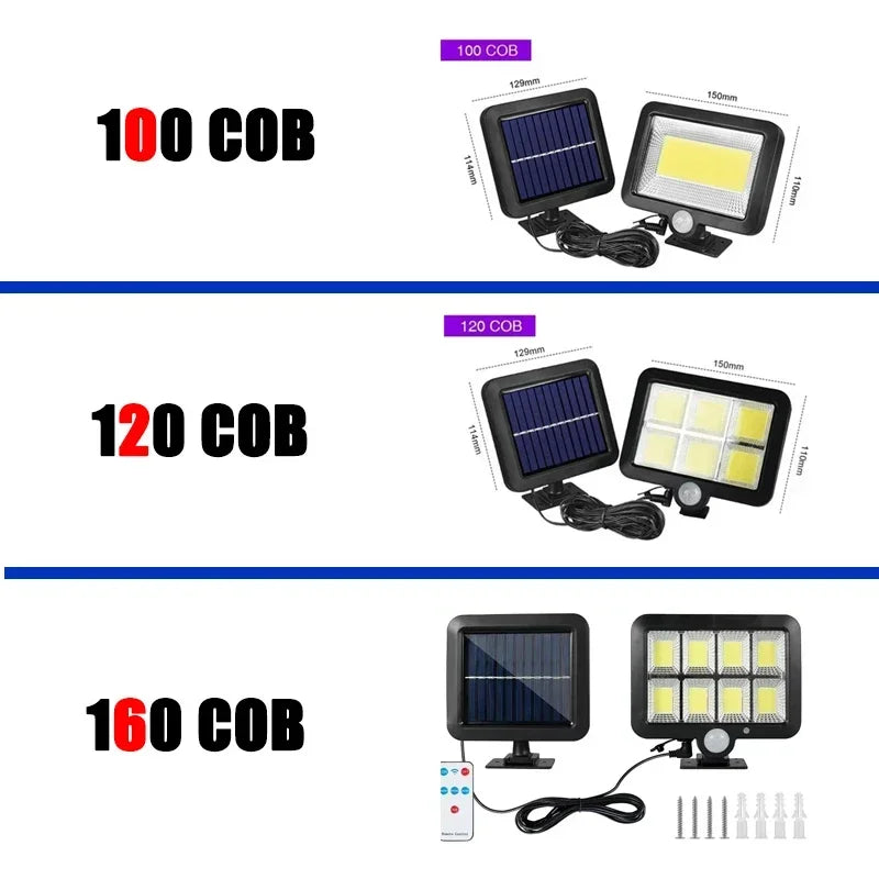 Solar Split Wall Light – PIR Motion Sensor IP65 COB LED Outdoor