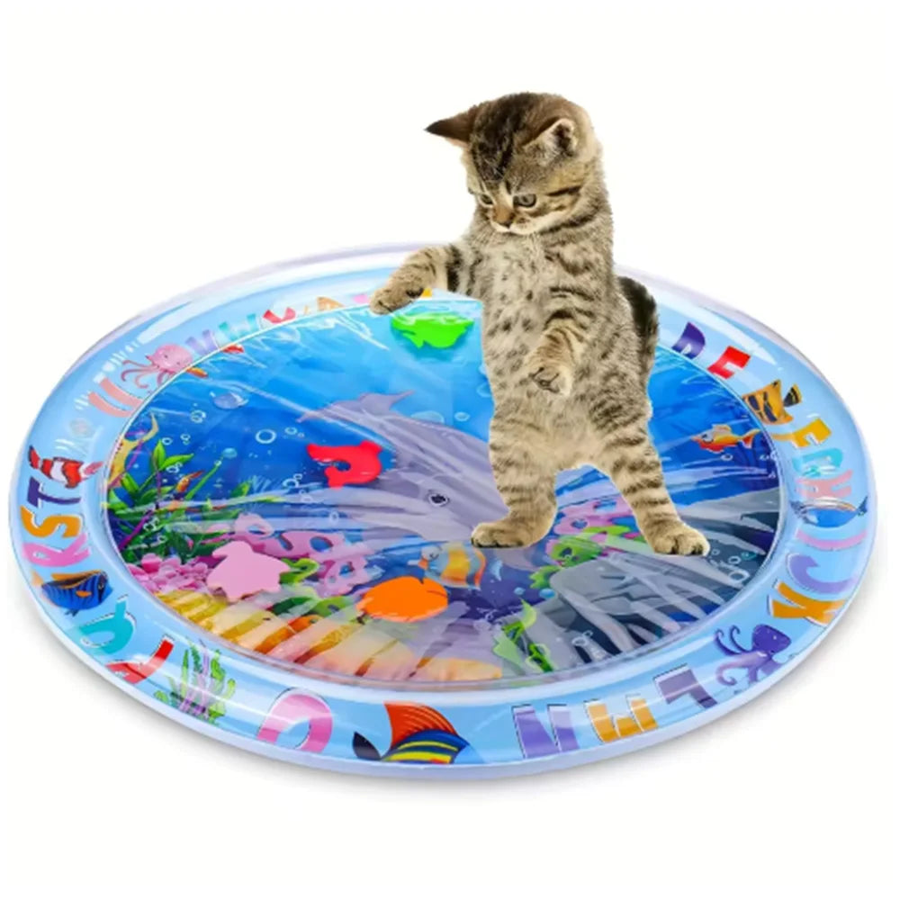 Interactive Cat Water Play Mat – Ocean Fish Splash Pad