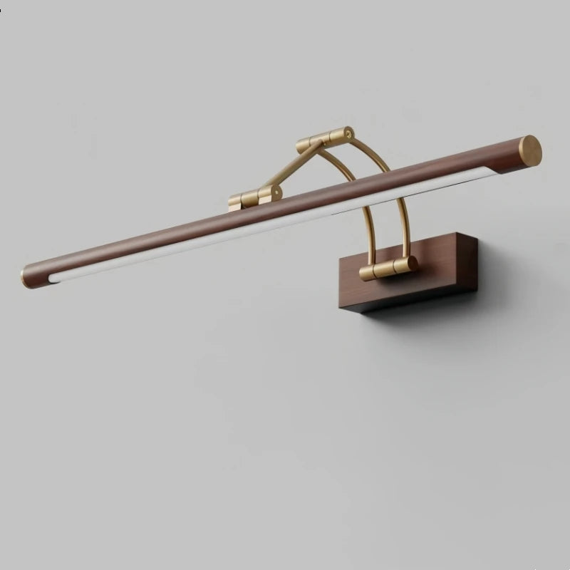 Retro LED Wall Lamp Walnut Wood Grain Foldable Arm Vanity Light