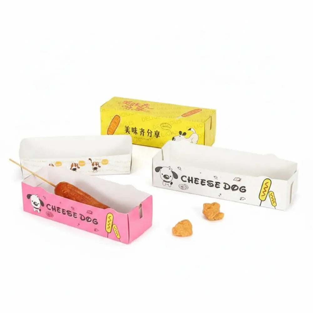 100-Pack Disposable Hot Dog Boxes – Eco Paperboard Boat Trays
