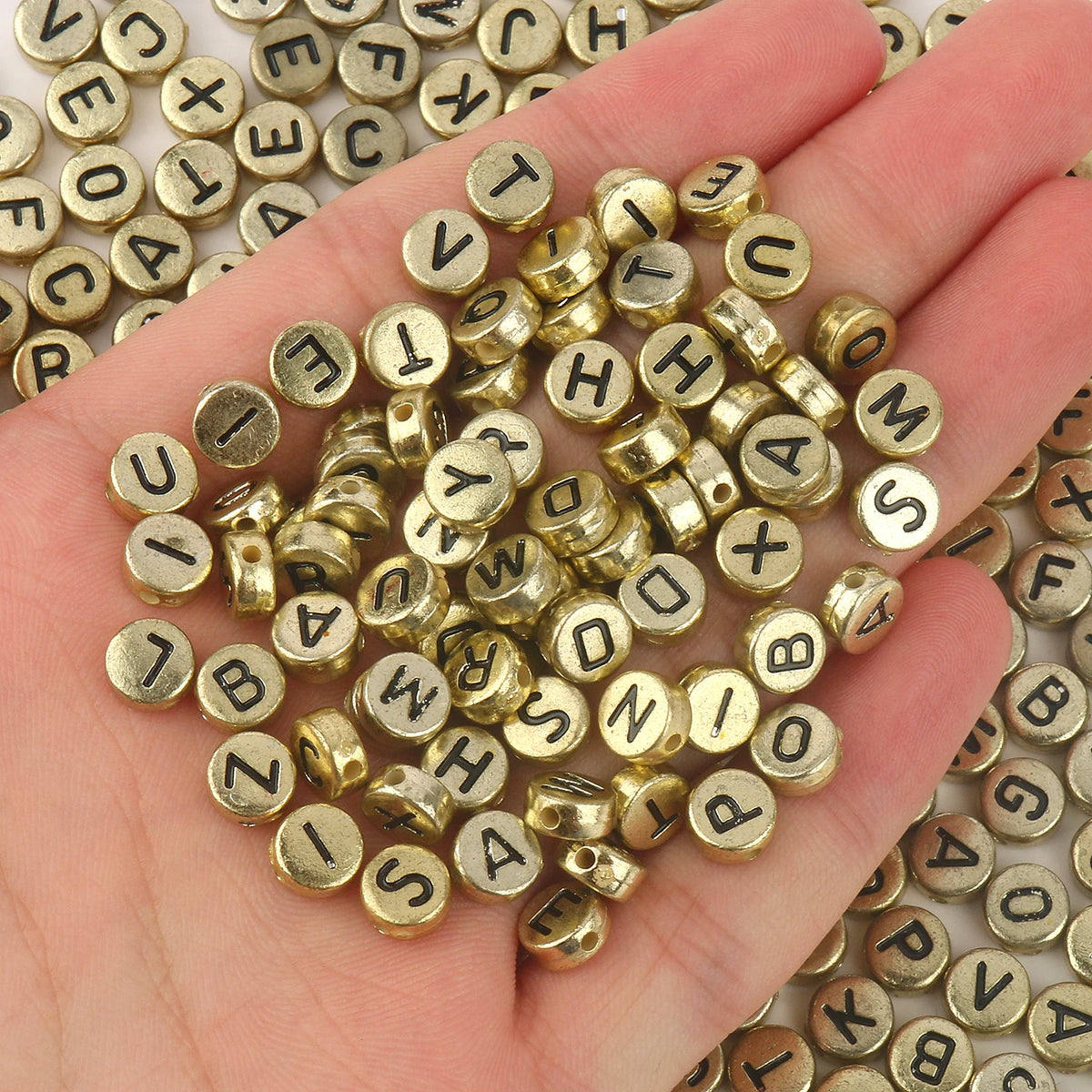 Pink Acrylic Letter Beads – Alphabet Spacer Beads for DIY Jewelry