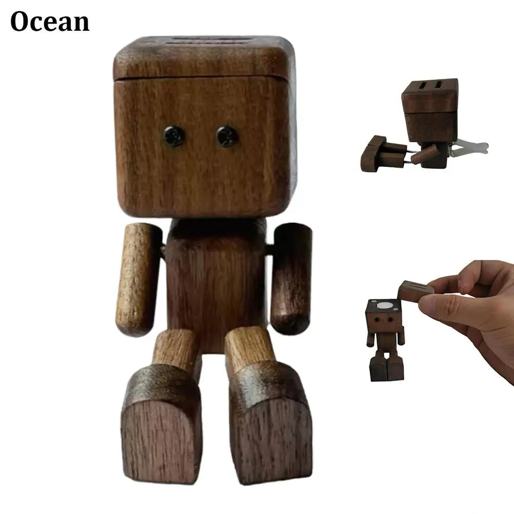 Wobbly Wooden Robot Car Vent Air Freshener & Dashboard Ornament