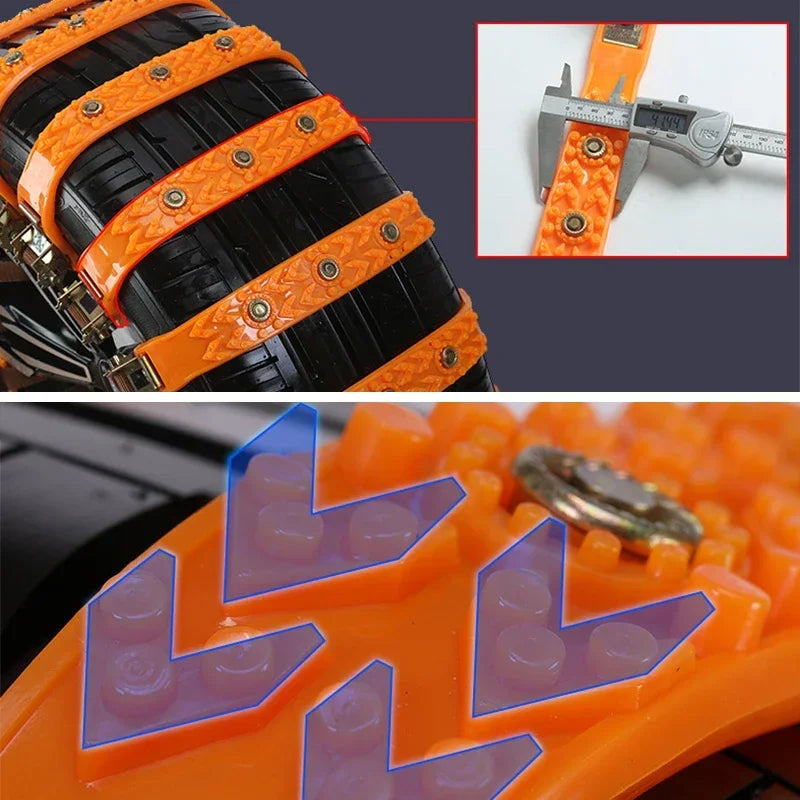 Universal Snow Tire Chains – TPU Anti-Slip Straps for Cars