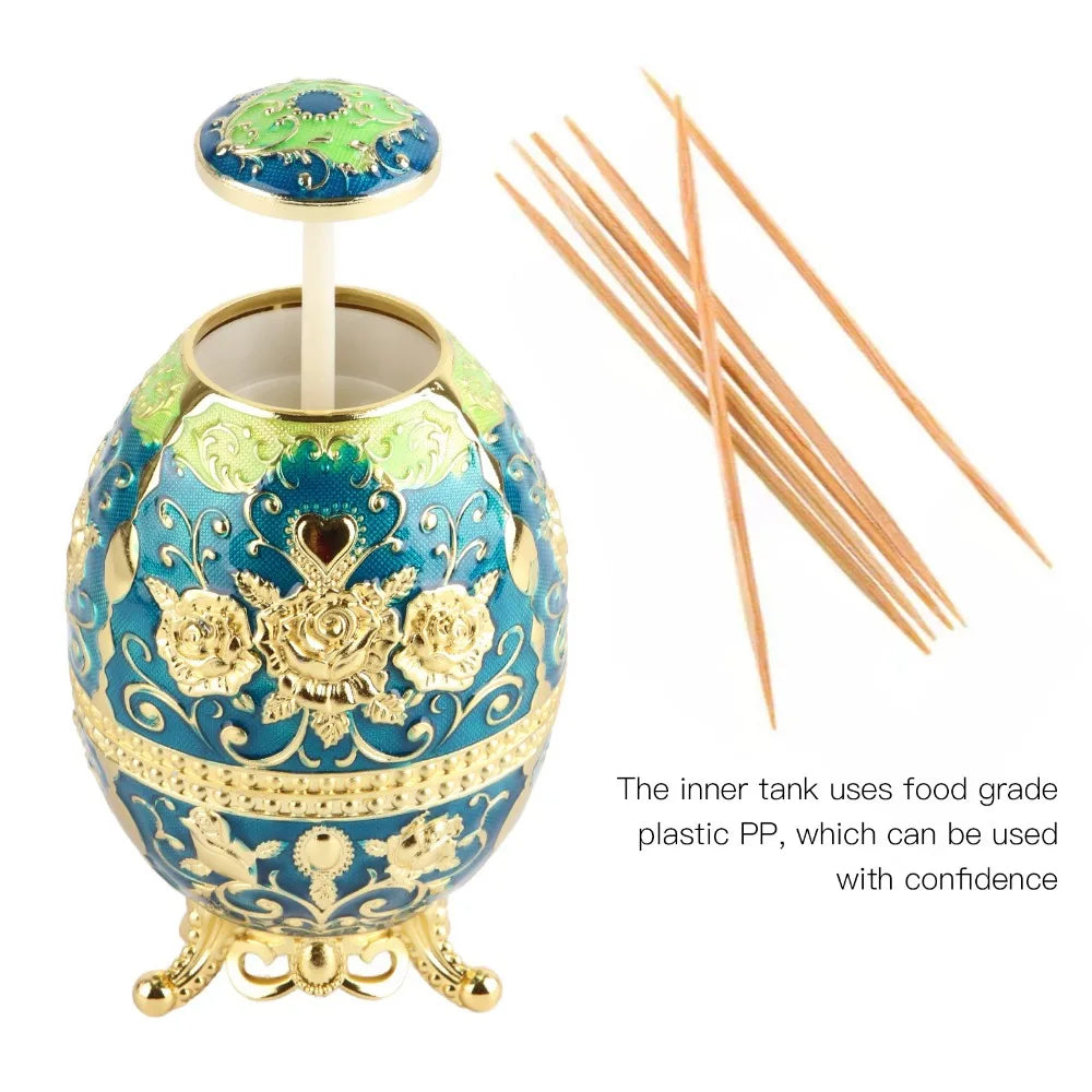 Alloy Hand Press Toothpick Dispenser – Retractable Holder