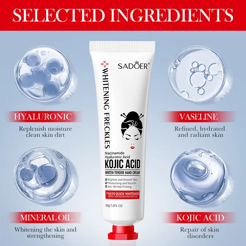 SADOER Kojic Acid Hand Cream – Brightening & Moisturizing