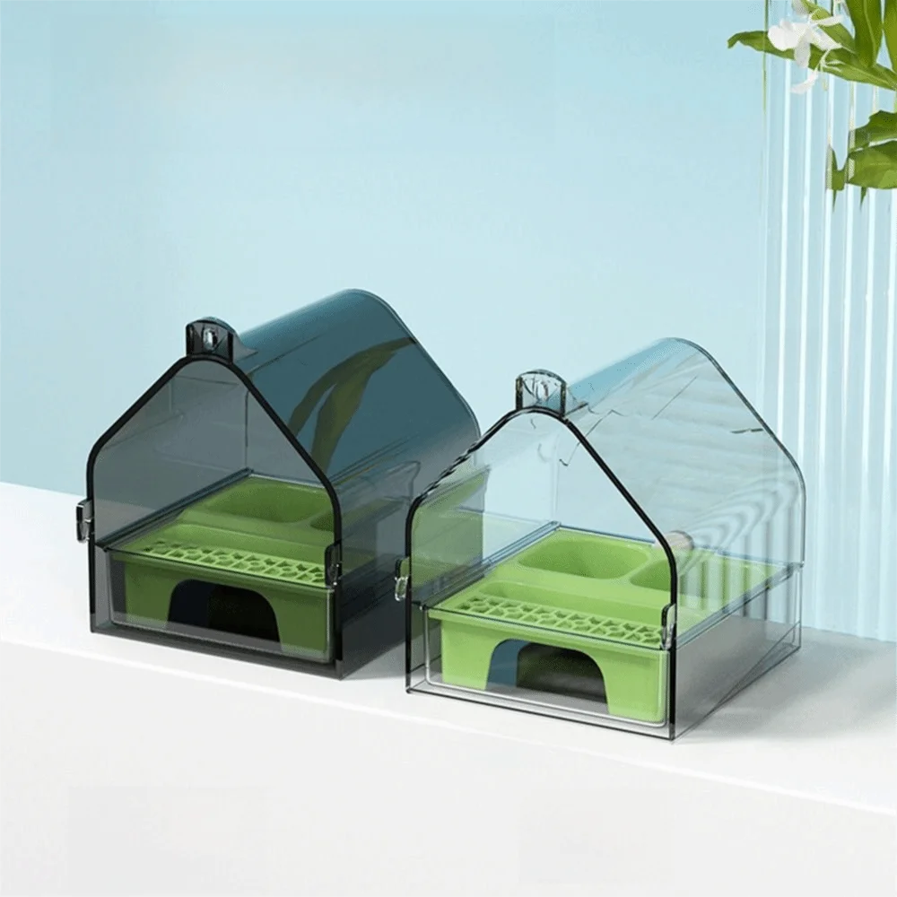 Triangular Parrot Cage Feeder Box – Spill-Resistant Easy Clean