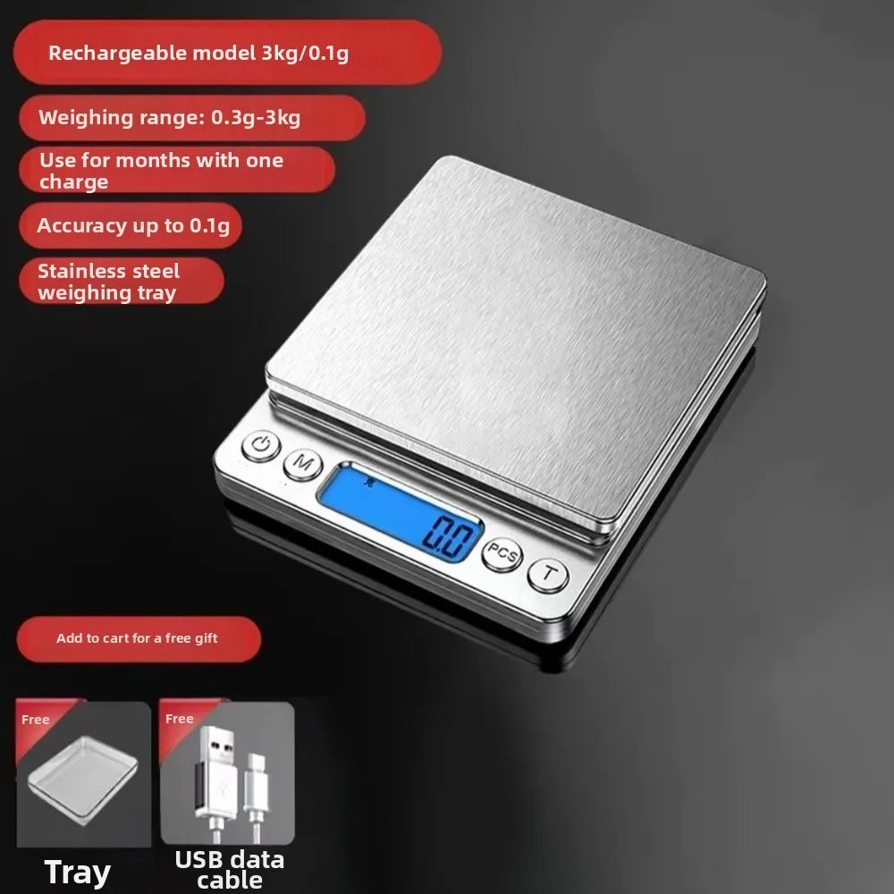 Digital Kitchen Scale 3000g 0.1g Precision LCD | Jewelry Scale