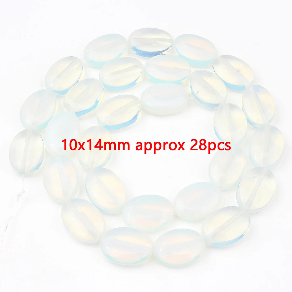 White Opalite Stone Beads 8mm Round Rondelle – DIY Jewelry Making