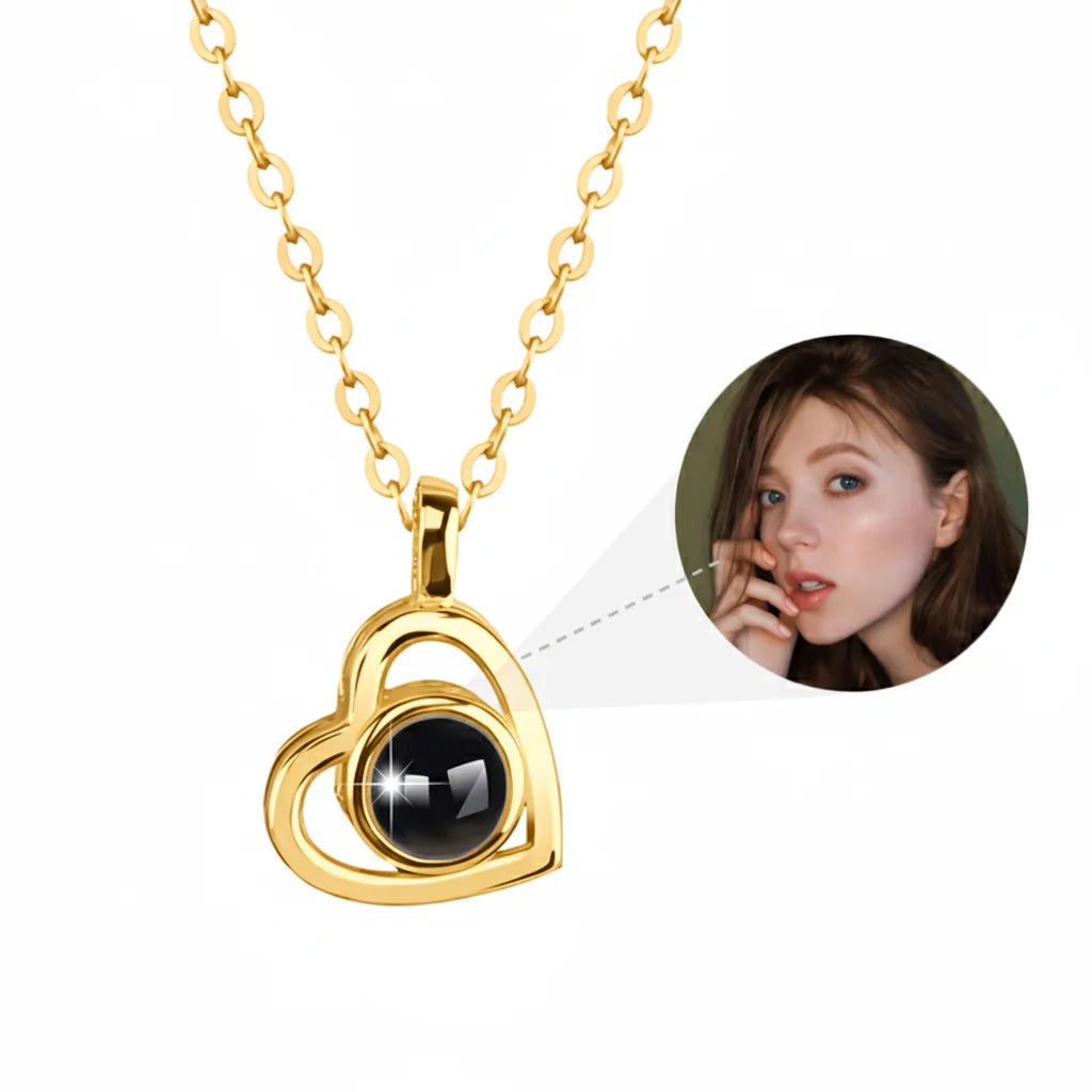 Personalized Photo Projection Heart Necklace | Custom Keepsake
