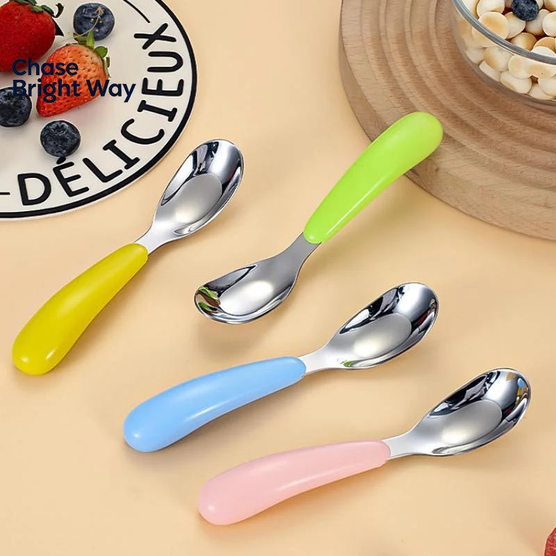 Baby Weaning Spoon – Food Grade Stainless Steel Flat Scoop