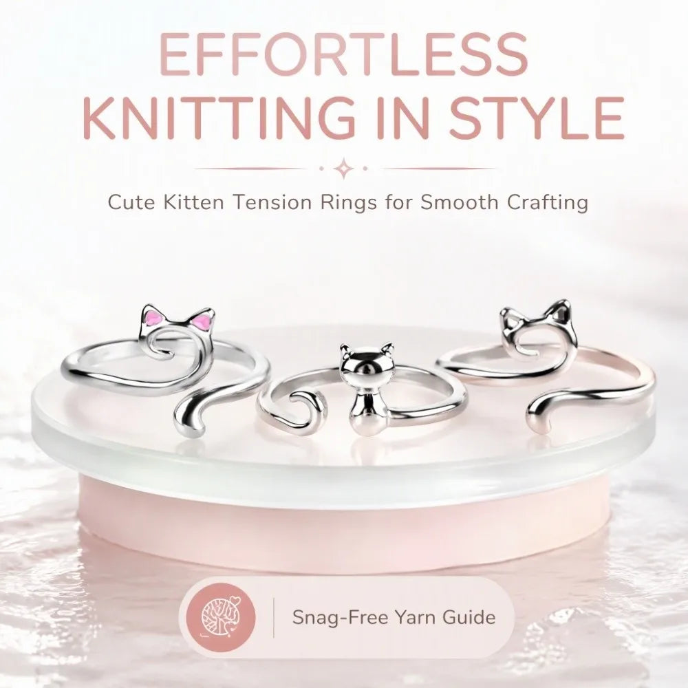 6-Pack Adjustable Crochet Tension Ring – Zinc Alloy Yarn Guide