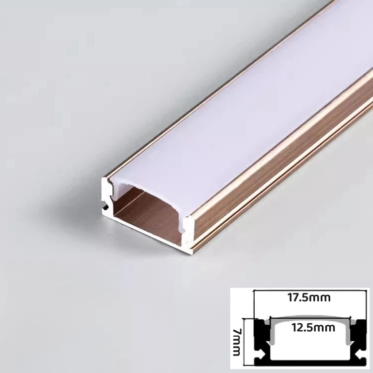 Rose Gold LED Aluminum Channel Profile U/YW Shape – Milky Cover