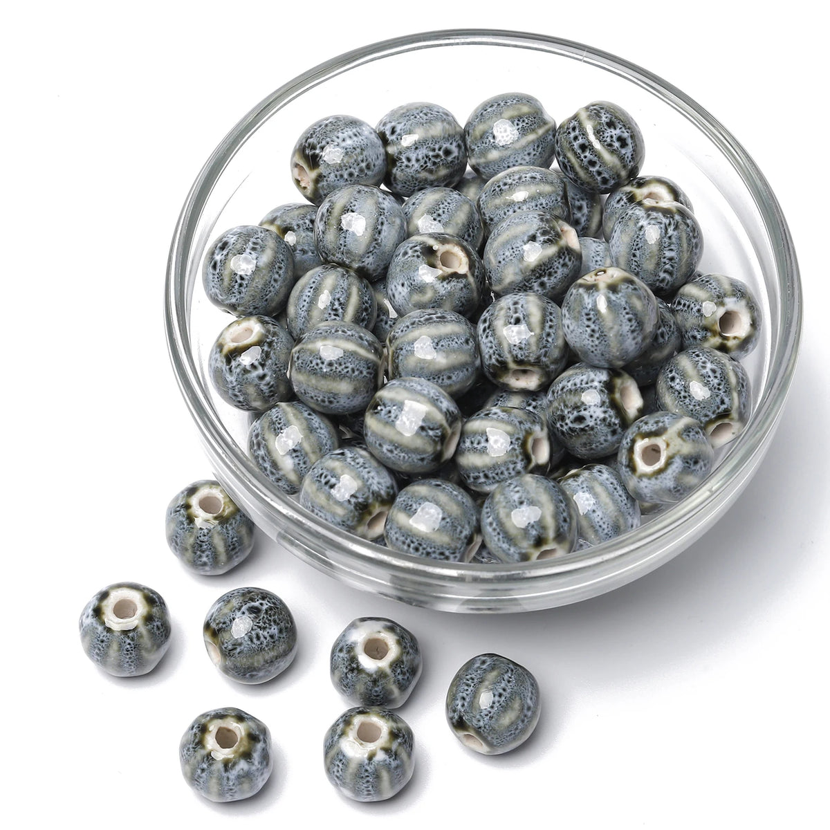 Pumpkin Watermelon Ceramic Beads 11mm – DIY Jewelry Making