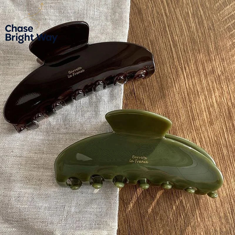 French Vintage Marble Shark Hair Claw Clip for Women