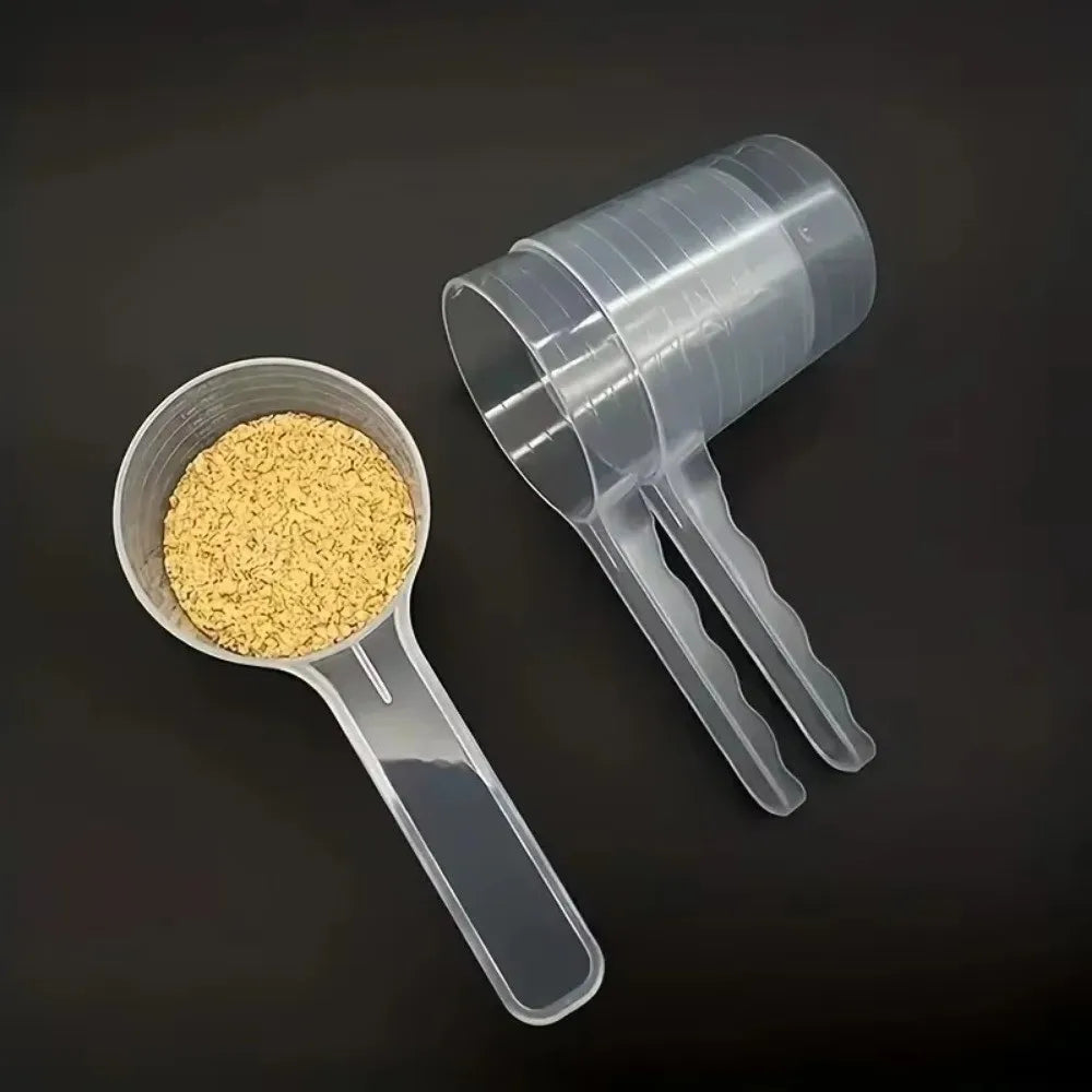 Pet Food Measuring Spoon – 100ml Long Handle Plastic Scoop